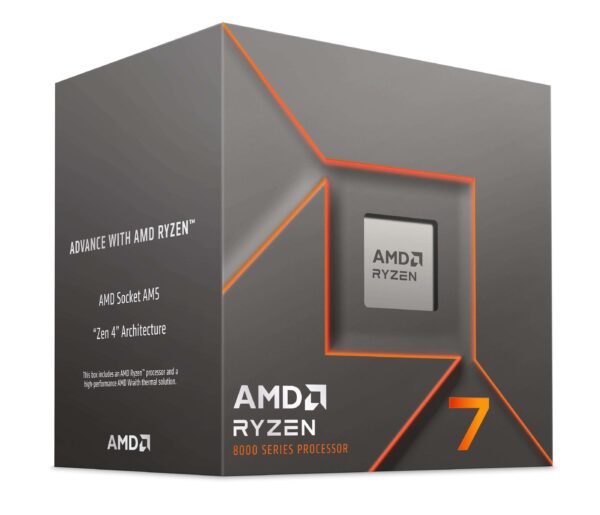 AMD Ryzen 7 8700F (4.1 Ghz) - Ryzen 7 8000 Series 8-Core/ 16-Threads, Socket AM5, 65W Processor - 100-100001590BOX