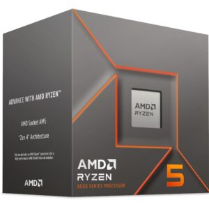 AMD Ryzen 5 8400F (4.2 GHz) - Ryzen 5 8000 Series 6-Core/ 12-Threads,  Socket AM5, 65W Processor - 100-100001591BOX