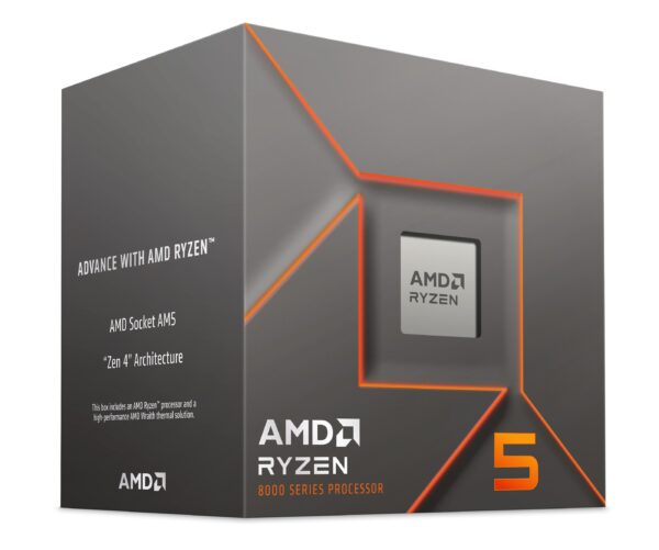 AMD Ryzen 5 8400F (4.2 GHz) - Ryzen 5 8000 Series 6-Core/ 12-Threads,  Socket AM5, 65W Processor - 100-100001591BOX