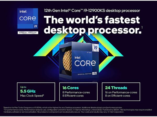 Intel Core i9-12900KS 16-Core (8P+8E) P-core Base Frequency: 3.4 GHz
E-core Base Frequency: 2.5 GHz