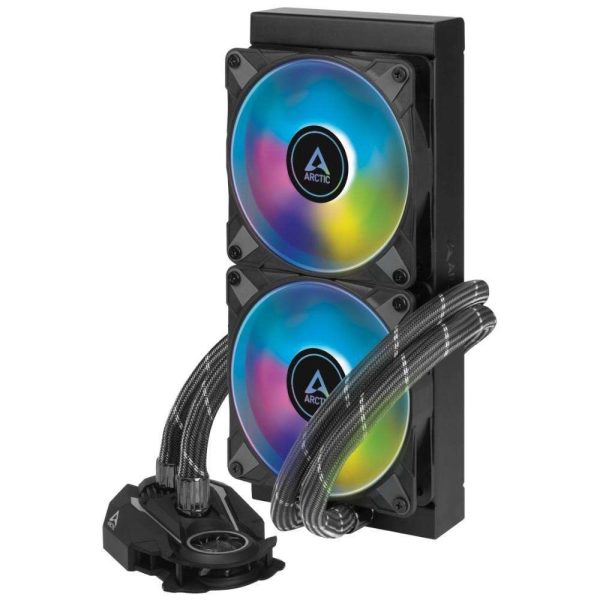 ARCTIC ACFRE00093A Liquid Freezer II 240 A-RGB - Multi-Compatible All-in-one CPU AIO Water Cooler with A-RGB, Compatible with Intel & AMD, efficient PWM-Controlled Pump, Fan Speed: 200-1800 RPM -Black