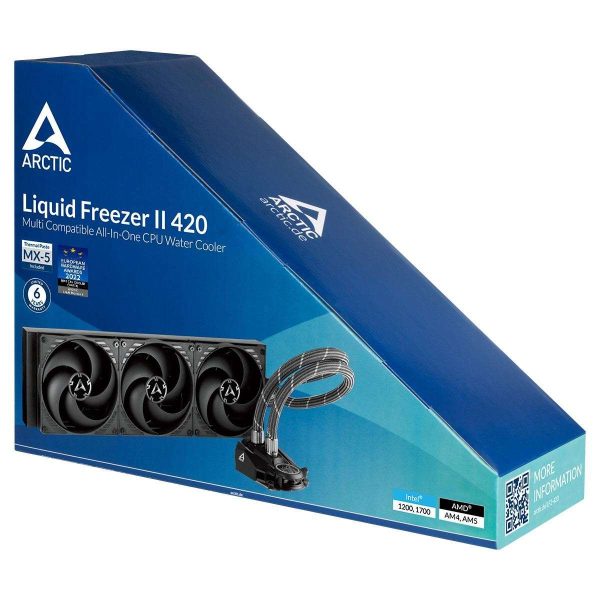 Arctic Liquid Freezer II 420 - Multi Compatible All-in-One CPU AIO Water Cooler, Compatible with Intel & AMD, Efficient PWM Controlled Pump, Fan Speed: 200-1700 RPM (Controlled via PWM) - ACFRE00092A