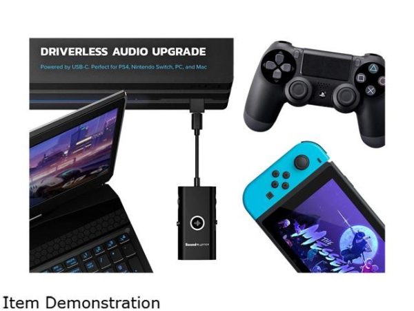 Portable External Console Gaming USB-C DAC Amp for PlayStation 4, Nintendo Switch, PC, and Mac