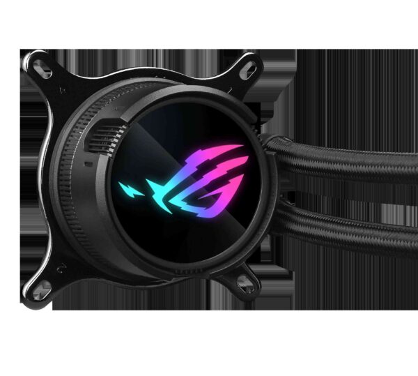 ASUS ROG Strix LC III 360 ARGB all-in-one CPU liquid cooler with 360° rotatable water block, Asetek’s new Gen7 v2 pump, premium ROG ARGB fans, and 10+ custom Aura lighting effects