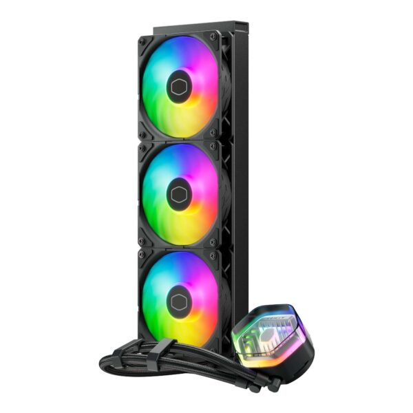 Cooler Master MasterLiquid 360 Atmos ARGB Close-Loop AIO Liquid Cooler, Customize Pump, Sickleflow Edge PWM Fans, 360mm Radiator, CryoFuze, AMD Ryzen AM5/AM4, Intel LGA1700/1200 (MLX-D36M-A25PZ-R1)