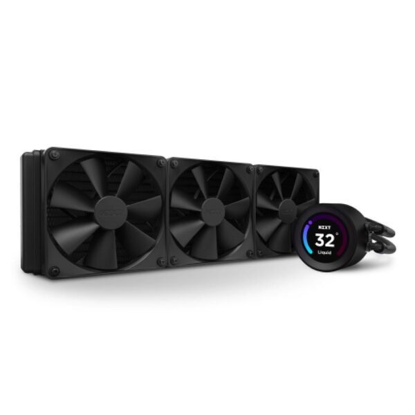 NZXT Kraken Elite 360mm - RL-KN36E-B1 – AIO CPU Liquid Cooler - Customizable LCD Display - 3 x F120P Static Pressure Fan Radiator Fans LGA 1700 / AM5 Compatible