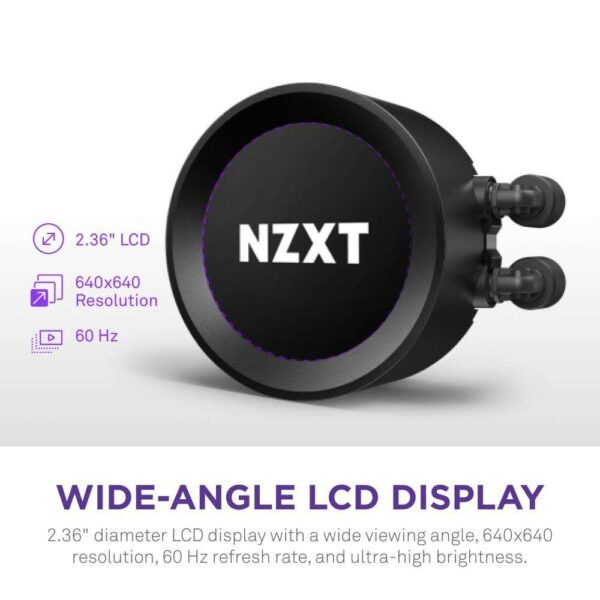 NZXT Kraken Elite 360mm - RL-KN36E-B1 – AIO CPU Liquid Cooler - Customizable LCD Display - 3 x F120P Static Pressure Fan Radiator Fans LGA 1700 / AM5 Compatible