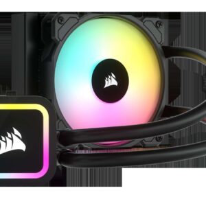 Corsair H60x RGB Elite Liquid CPU Cooler - 16 Dynamic RGB LEDs - SP120 RGB Elite Series PWM Fan with AirGuide Technology - Intel® LGA 1700, 1200, 115X, 2066, AMD® AM5/AM4 Sockets - Black, 120mm AIO