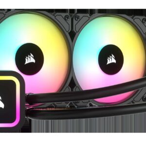 CORSAIR H100x RGB ELITE Liquid CPU Cooler - 32 Dynamic RGB LEDs - iCUE-Ready SP120 RGB ELITE Fans - Intel® LGA 1700, 1200, 115X,  2066, AMD® AM4 Sockets