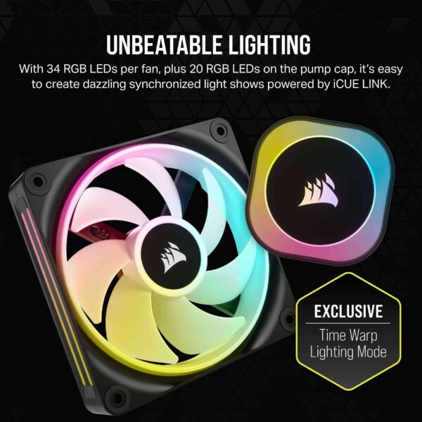 CORSAIR iCUE LINK H100i RGB Liquid CPU Cooler - QX120 RGB Fans - 240mm Radiator - Fits Intel® LGA 1700, AMD® AM5 - iCUE LINK System Hub Included