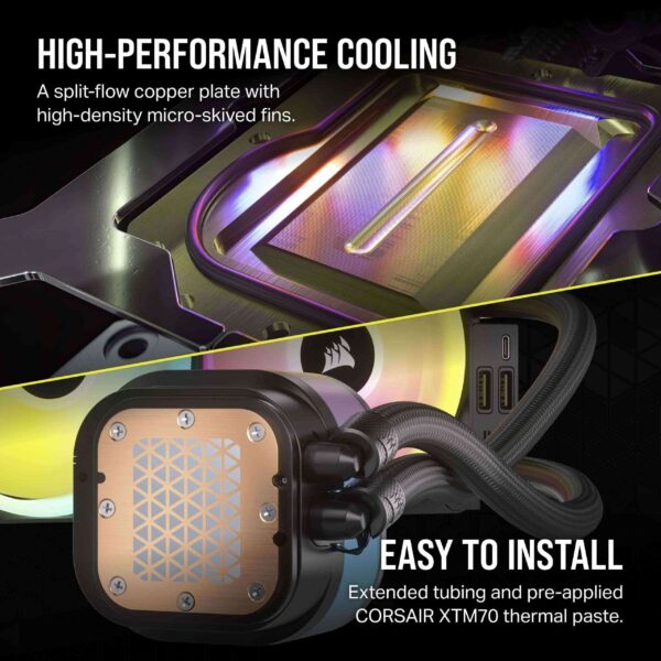 CORSAIR iCUE LINK H150i RGB Liquid CPU Cooler - QX120 RGB Fans - 360mm Radiator - Fits Intel® LGA 1700, AMD® AM5 - iCUE LINK System Hub Included