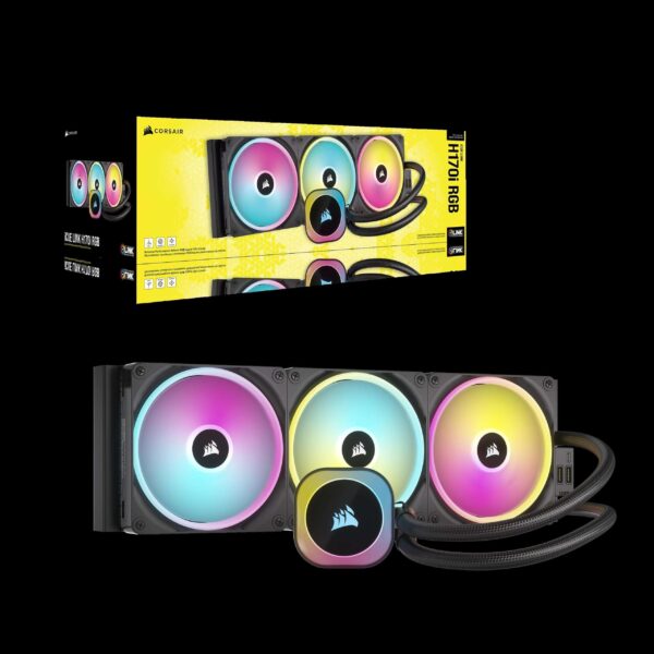 CORSAIR iCUE LINK H170i RGB Liquid CPU Cooler - QX140 RGB Fans - Large 420mm Radiator - Fits Intel® LGA 1700, AMD® AM5 - iCUE LINK System Hub Included