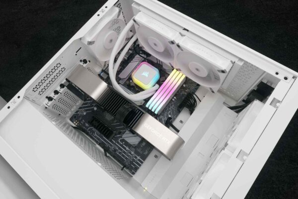 CORSAIR H100i RGB ELITE Liquid CPU Cooler - White - 16 Dynamic RGB LEDs - AF120 ELITE PWM Fans - Intel® LGA 1700, 1200, 2066, AMD®  AM5 & AM4 Sockets