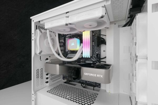 CORSAIR H100i RGB ELITE Liquid CPU Cooler - White - 16 Dynamic RGB LEDs - AF120 ELITE PWM Fans - Intel® LGA 1700, 1200, 2066, AMD®  AM5 & AM4 Sockets