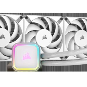 CORSAIR H150i RGB ELITE Liquid CPU Cooler - White - 16 Dynamic RGB LEDs - AF120 ELITE PWM Fans - Intel® LGA 1700, 1200, 2066, AMD®  AM5 & AM4 Sockets