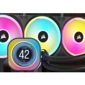 CORSAIR iCUE LINK H150i LCD Liquid CPU Cooler - QX120 RGB Fans - 360mm Radiator - Fits Intel LGA 1700, AMD AM5 - iCUE LINK System Hub Included