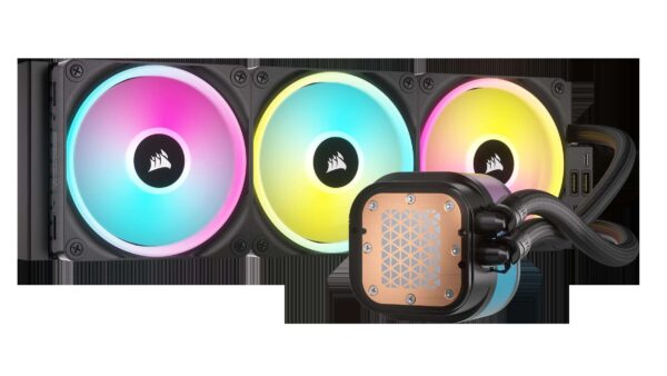 CORSAIR iCUE LINK H150i LCD Liquid CPU Cooler - QX120 RGB Fans - 360mm Radiator - Fits Intel LGA 1700, AMD AM5 - iCUE LINK System Hub Included