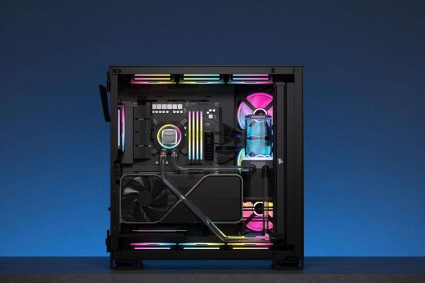 CORSAIR Hydro X Series iCUE LINK XH405i Custom Cooling Kit - Hardline Water Cooling Loop - XC7 ELITE CPU Water Block - XD5 ELITE D5 Pump Res - XR5 360mm Radiator - 3x QX120 RGB Fans