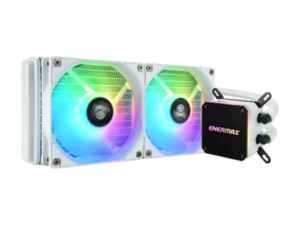 Enermax LIQMAX III 240 ARGB White, All-in-one CPU Liquid Cooler for AM4 & AM5 / LGA 1700/1200/1151, 240mm Radiator, Dual-Chamber Water Block, ARGB Fan - AM5 & LGA1700 Ready