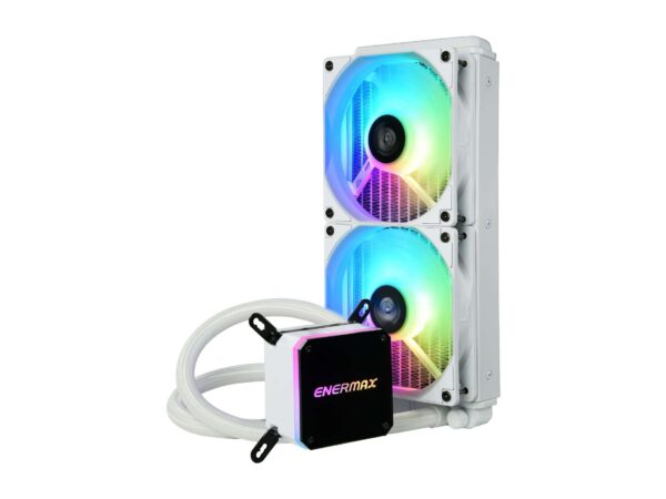 Enermax LIQMAX III 240 ARGB White, All-in-one CPU Liquid Cooler for AM4 & AM5 / LGA 1700/1200/1151, 240mm Radiator, Dual-Chamber Water Block, ARGB Fan - AM5 & LGA1700 Ready