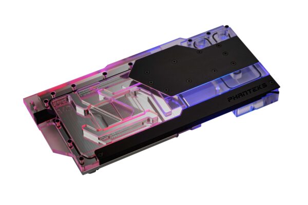 Phanteks Glacier G40 ASUS GPU Block for ASUS ROG STRIX / TUF gaming RTX 4090, Full Cover Nickel-Plated copper block, Cast Acrylic, Aluminum Cover plates, Digital-RGB, Black