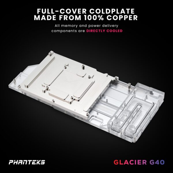 Phanteks Glacier G4090 GIGABYTE for GIGABYTE AORUS MASTER / GAMING RTX 4090, Nickel-Plated copper block, Acrylic, Aluminum Cover plate, Digital-RGB, Black