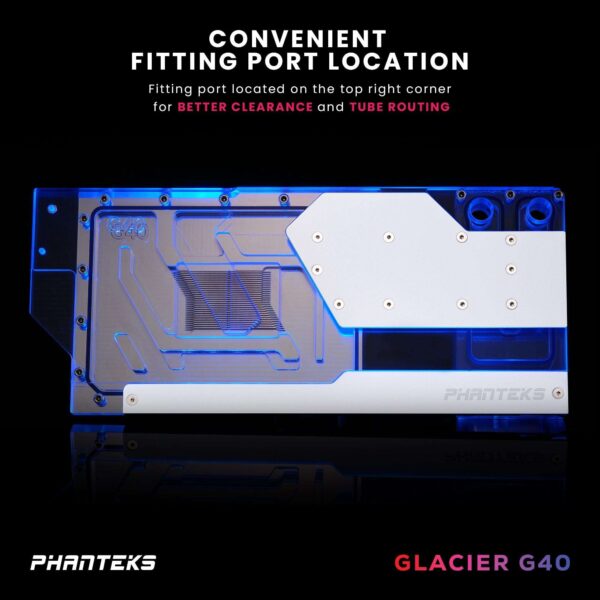 Phanteks Glacier G4090 GIGABYTE for GIGABYTE AORUS MASTER / GAMING RTX 4090, Nickel-Plated copper block, Acrylic, Aluminum Cover plate, Digital-RGB, Matte White