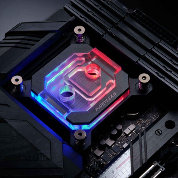 Phanteks Glacier C370I CPU Water Block for Intel Sockets 1700/1200/115x, Pure Copper Base, Digital-RGB Lighting, Black