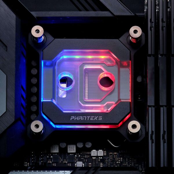 Phanteks Glacier C370I CPU Water Block for Intel Sockets 1700/1200/115x, Pure Copper Base, Digital-RGB Lighting, Black