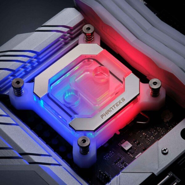 Phanteks Glacier C370I CPU Water Block for Intel Sockets 1700/1200/115x, Support Intel 14th Gen Processor, Pure Copper Base, Digital-RGB Lighting, White