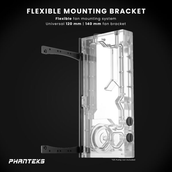 Phanteks Glacier R260 D5 Pump compatible Reservoir, integrated Digital-RGB lighting, Black