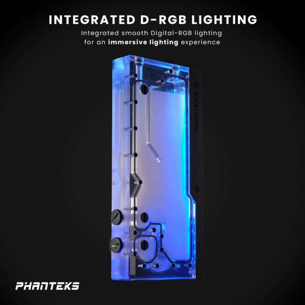 Phanteks Glacier R260 D5 Pump compatible Reservoir, integrated Digital-RGB lighting, Black