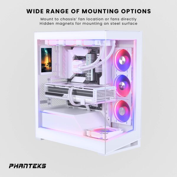 Phanteks 5.5" Hi-Res Universal LCD Display, Magnetic Mounting, 60hz refresh rate, 2160x1440 IPS Panel with LED backlighting, 99% sRGB support, Plug and Play, HDMI, White