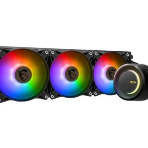 MSI MAG CoreLiquid E360 Black - AIO ARGB CPU Liquid Cooler - Rotating Cap Design - 360mm Radiator - Triple 120mm ARGB PWM Fans - LGA 1700 Ready / AM5 Compatible