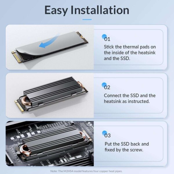 ORICO Copper Conduction Heat Dissipation SSD Heatsink M.2 ssd Hard Disk Cooling Heat Sink for M.2 NVMe NGFF PCI-E 2280 SSD