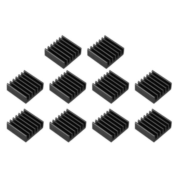 Aluminum Heatsink Cooler Circuit Board Cooling Fin Black 14mmx14mmx5mm 10Pcs for Led Semiconductor Integrated Circuit Device