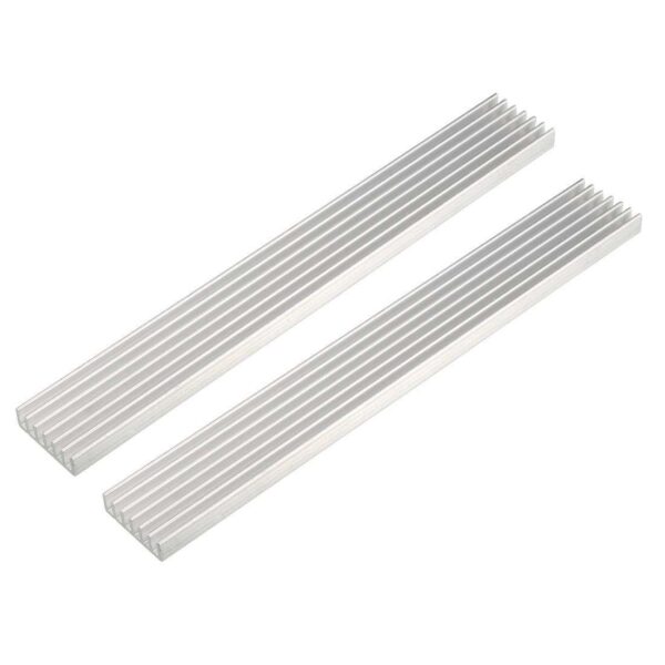 Aluminum Heatsink Cooler Circuit Board Cooling Fin Silver Tone 150mmx20mmx6mm 2Pcs for Led Semiconductor Integrated Circuit Device