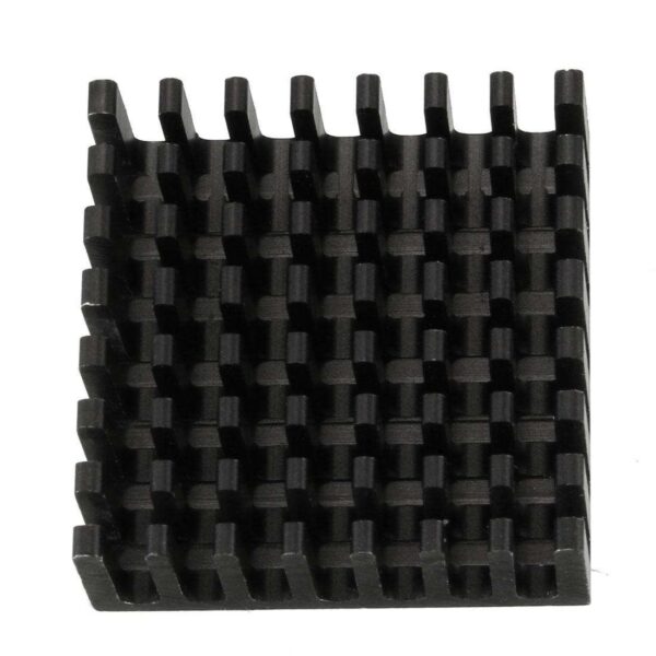 Aluminum Heatsink Cooler Circuit Board Cooling Fin Black 25mmx25mmx10mm 5Pcs for Led Semiconductor Integrated Circuit Device