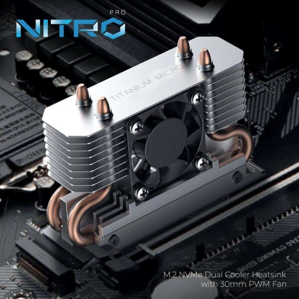 Titanium Micro TMHSFM3 NITRO M.2 Dual Cooler Heatsink with 30mm PWM Fan