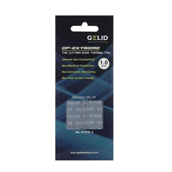 Gelid Solutions TP-VP05-B GP-Extreme 12W-Thermal Pad 120x20x 1.0(2pcs) Excellent Heat Conduction, Ideal Gap Filler.