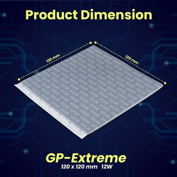 Gelid Solutions TP-GP01-S-F GP-Extreme 12W-Thermal Pad 120x120x2.5 Excellent Heat Conduction, Ideal Gap Filler