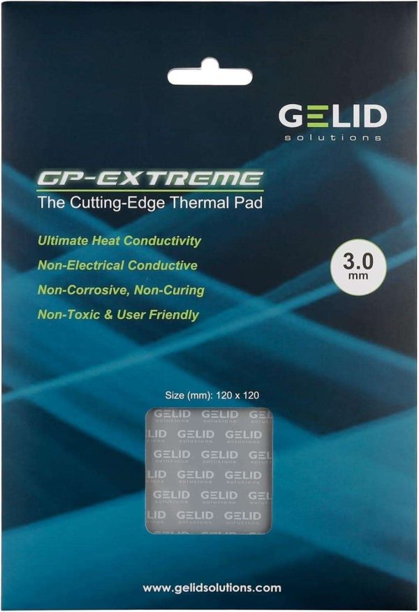 Gelid Solutions TP-GP01-S-E GP-Extreme 12W-Thermal Pad 120x120x3.0 Excellent Heat Conduction, Ideal Gap Filler