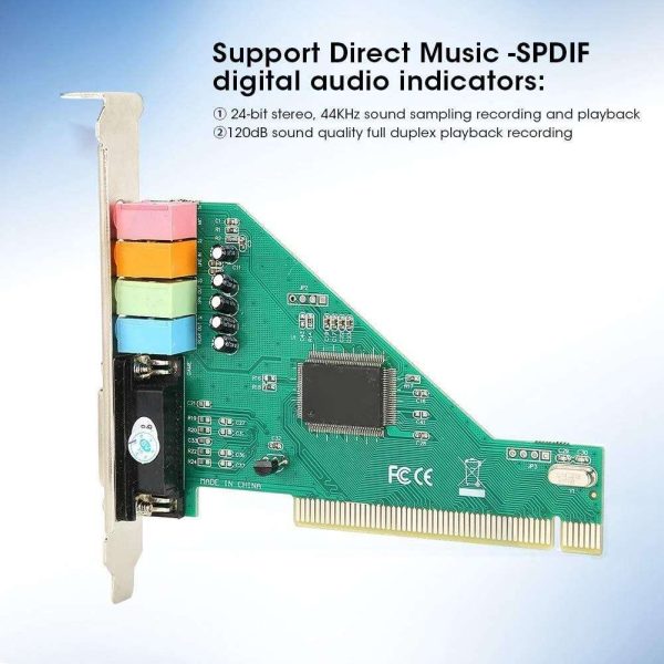 PCI Sound Card 4.1 Channel Computer Desktop Built-in Sound Card Internal Audio Karte Stereo Surround CMI8738 Support Duplex Playback and Recording