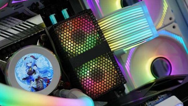 DiaoCan Memory Cooling, DDR5 Active Cooling,Compatible With ATX MB,Dual 5020 Fans, Addressable RGB Fan, Black