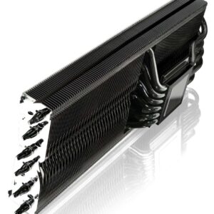RAIJINTEK MORPHEUS VEGA - Superior High-End VGA Cooler, 12* 6mm Heat-Pipe & 129 fins, Fully Black Coated, 26 RAM Heat-Sink & 1 Big VRM Heat-Sink, Fan clip options for 12025 & 12013 fans