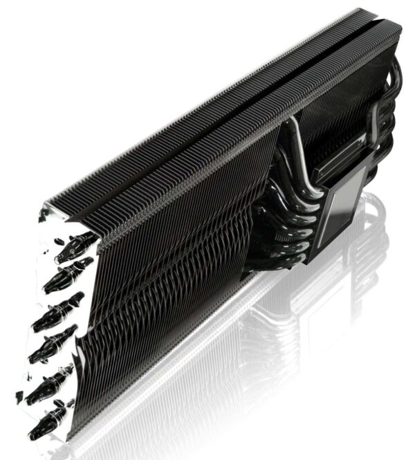 RAIJINTEK MORPHEUS VEGA - Superior High-End VGA Cooler, 12* 6mm Heat-Pipe & 129 fins, Fully Black Coated, 26 RAM Heat-Sink & 1 Big VRM Heat-Sink, Fan clip options for 12025 & 12013 fans