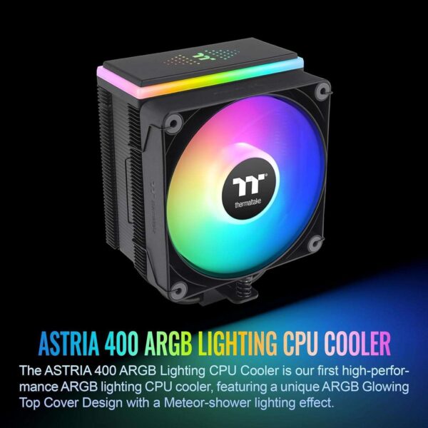 Thermaltake ASTRIA 400 ARGB CPU cooler Comaptible with latest Intel LGA 1700 and AMD AM5 CPU Single Tower 230W TDP cooling power CL-P120-CA12SW-A