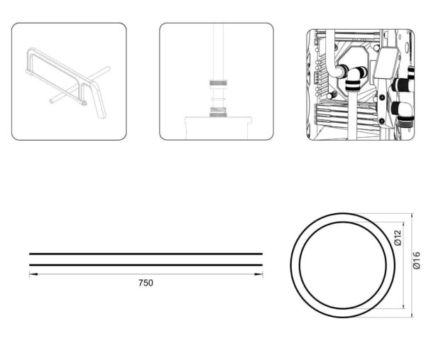 PrimoChill 12mm ID X 16mm OD Rigid Acrylic/PMMA Tube - 750mm - 4 Pack