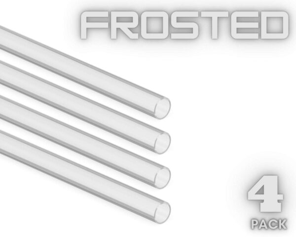 PrimoChill Frosted 90 Degree Pre-Bent 10mm ID x 14mm OD Rigid PMMA/Acrylic Tube - 200mm x 500mm - 4 Pack