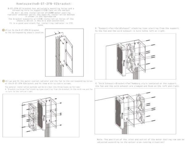 Bykski Radiator DIY Mounting Bracket - 240mm (B-ST-2FN-V2)